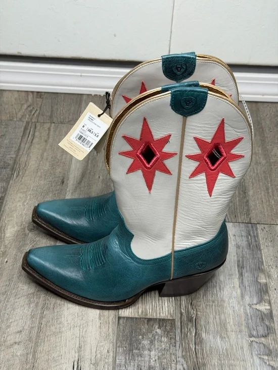 ARIAT WOMEN STARLIGHT WESTERN BOOTS - SNIP TOE TURQUOISE size 8 rodeo stagecoach - Picture 6 of 12